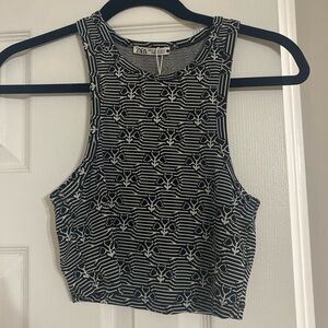 Zara Women's Jacquard Crop Top